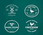 4 Creative farm element logo vector